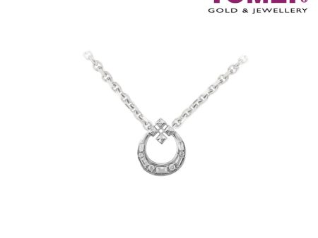 TOMEI Glittery Droplet Diamond Pendant Set, White Gold 585 (P6214) For Sale