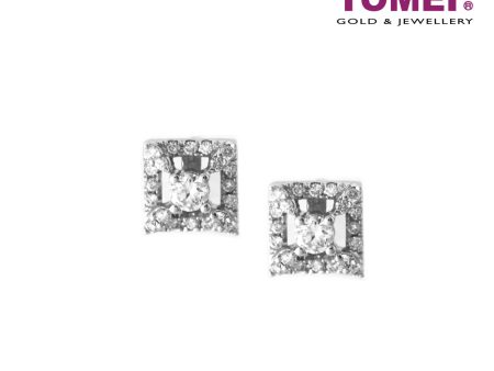 TOMEI Quadrated with Spellbound Effulgence Earrings, Diamond White Gold 750 Online Hot Sale