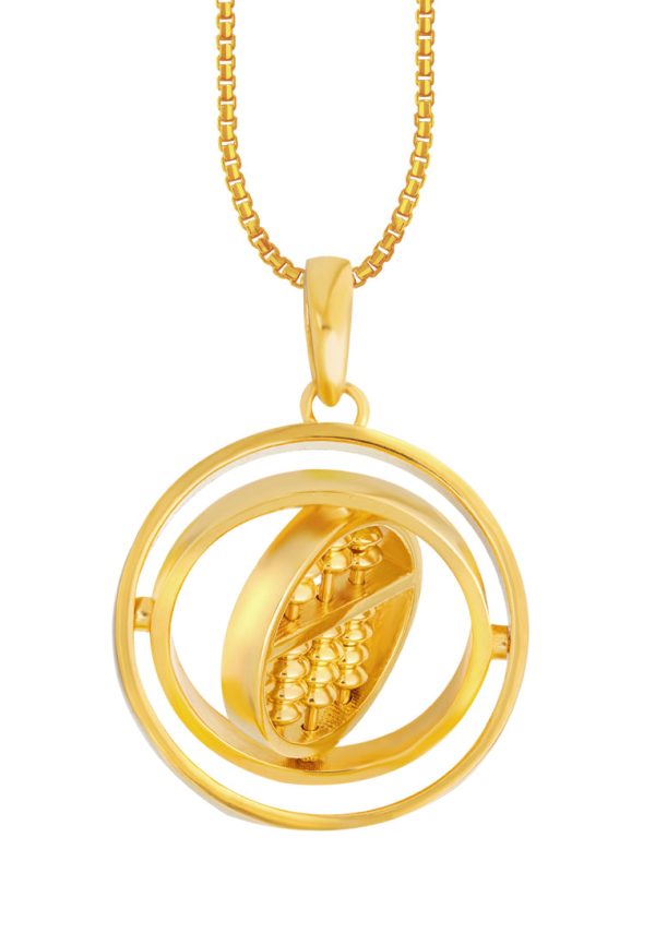 TOMEI Movable Abacus in a Circle Pendant, Yellow Gold 916 Fashion