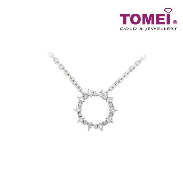 TOMEI Luminously Sparkling Rays Diamond Pendant, White Gold 750 (P6168) Cheap