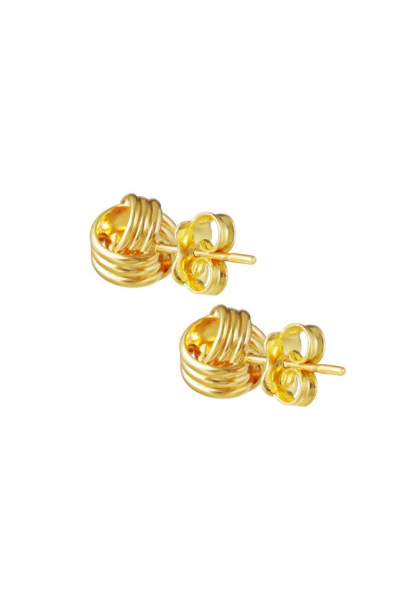 TOMEI Lusso Italia Ribbed Knotted Earrings, Yellow Gold 916 Cheap