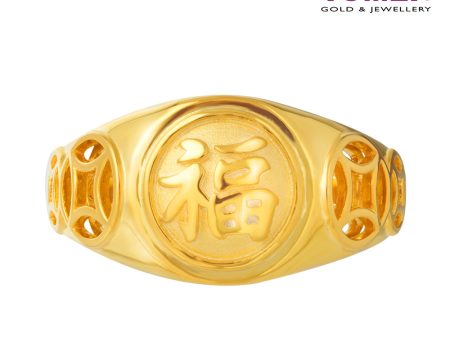 TOMEI Fu & Fortune Ring, Yellow Gold 916 Cheap