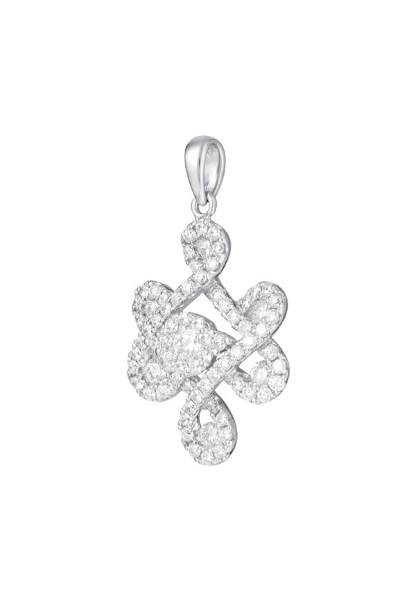 TOMEI Ruyi Knot Diamond Pendant, White Gold 750 Supply