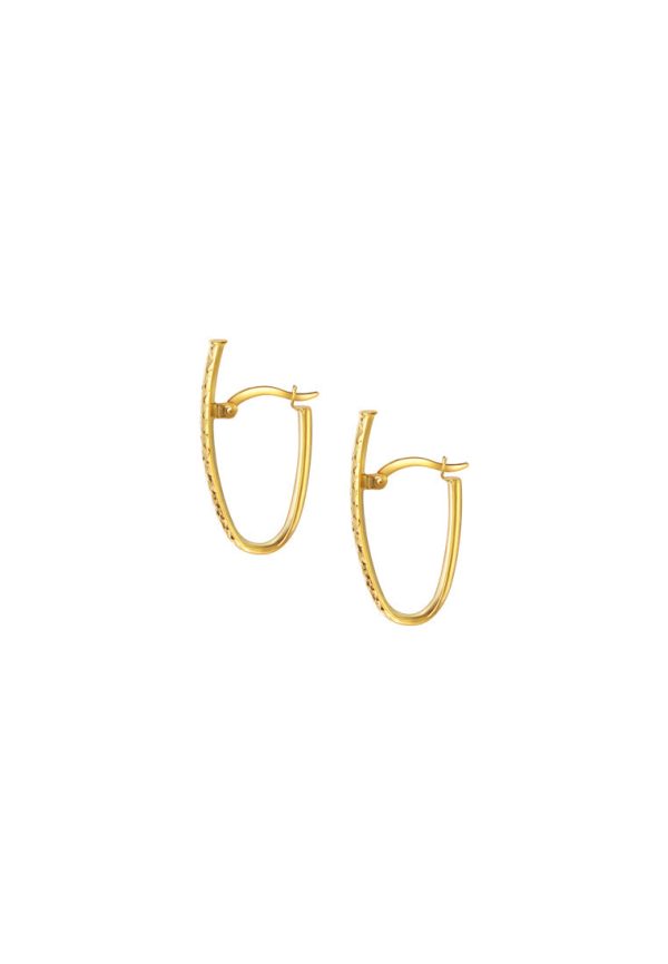 TOMEI Lusso Italia Glittering Long Hoop Earrings, Yellow Gold 916 For Discount