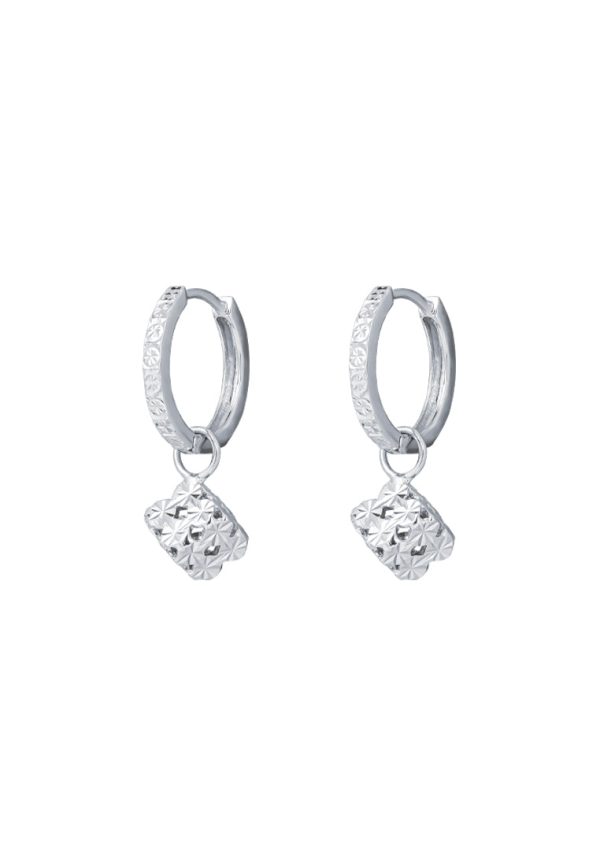 TOMEI Quadrated Luminosity Duo Earrings, White Gold 585 Online Sale