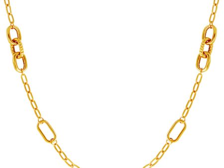 TOMEI Sculpted Trio Link Necklace, Yellow Gold 916 Online Sale