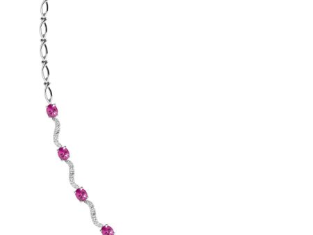 TOMEI Vibrant Ruby Bracelet, White Gold 750 For Cheap