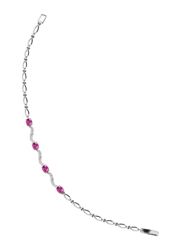 TOMEI Vibrant Ruby Bracelet, White Gold 750 For Cheap