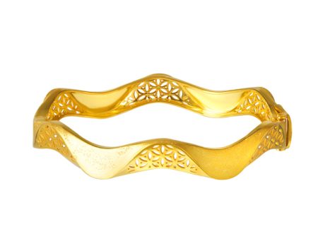 TOMEI Sri Puteri Collection Wavy Bangle, Yellow Gold 916 Online