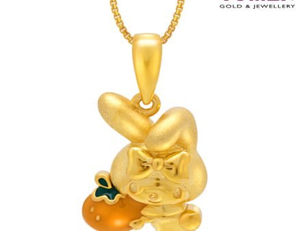 TOMEI X SANRIO My Melody With Fruit Pendant, Yellow Gold 916 For Cheap