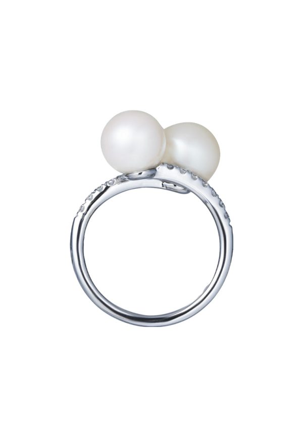 TOMEI Pearl Ring, White Gold 585 Online now