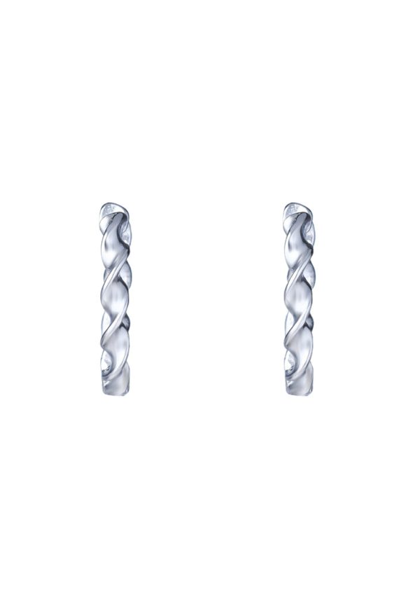 TOMEI Twisted Hoop Earrings, White Gold 585 on Sale