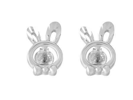 TOMEI Cutie Rabbit Earrings, White Gold 750 For Cheap