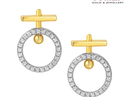 TOMEI Diamond Cut Collection Earrings Of Auspicious, Yellow Gold 916 Fashion