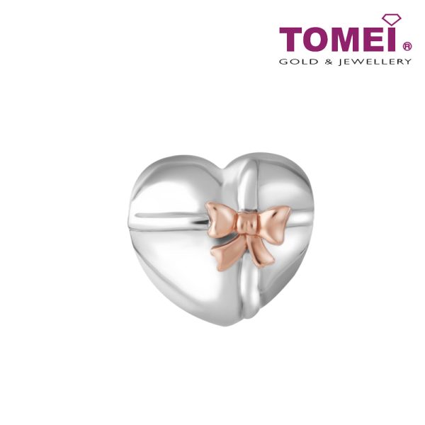 TOMEI Gift of Everlasting Love Charm, White+Rose Gold 585 For Discount