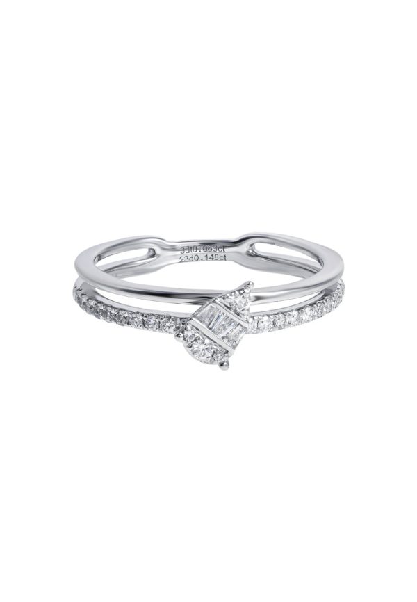 TOMEI Opulent Ovals Collection Diamond Ring, White Gold 585 on Sale