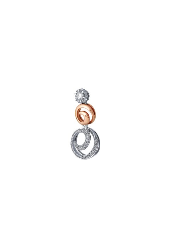 TOMEI Dual-Tone Joyous Diamond Pendant, White Gold 750 For Sale