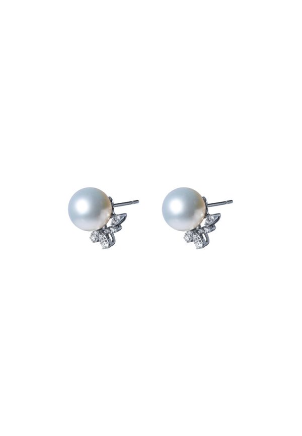 TOMEI Pearl With Diamond Earrings, White Gold 750 Online Hot Sale