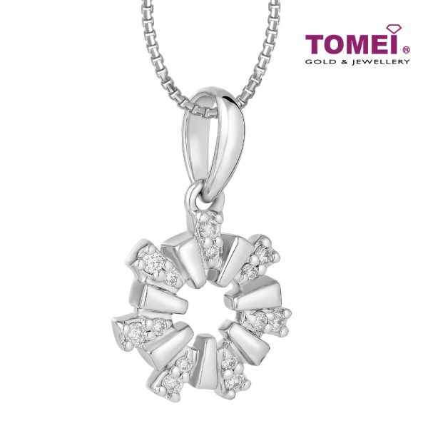 TOMEI Twinkly Trinkets Collection Diamond Pendant Set, White Gold 585 Online Hot Sale