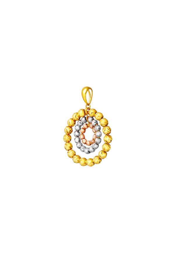 TOMEI Trio-Circle Of Bead Pendant, Yellow Gold 916 For Discount