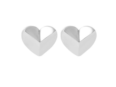 TOMEI 3D Heart Earrings, White Gold 585 Online