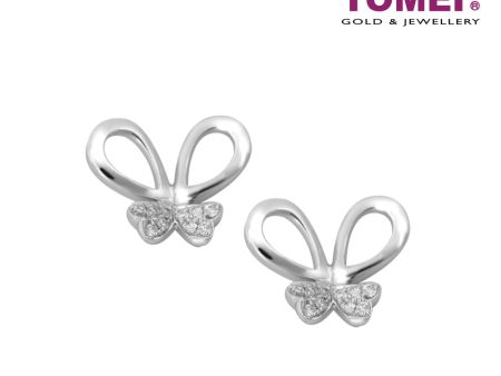 TOMEI Butterfly Earrings, Diamond White Gold 585 (E1639) Online Hot Sale