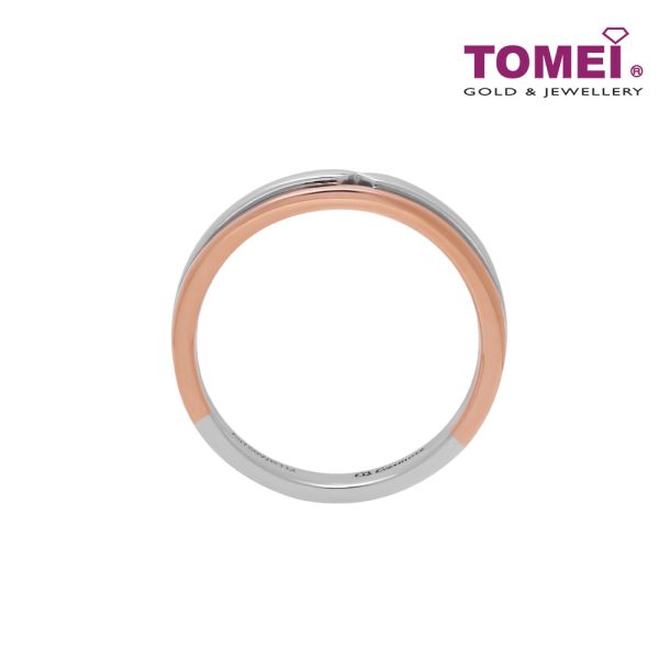 TOMEI EB Evermore Ring For Him, White+Rose Gold 750 Hot on Sale