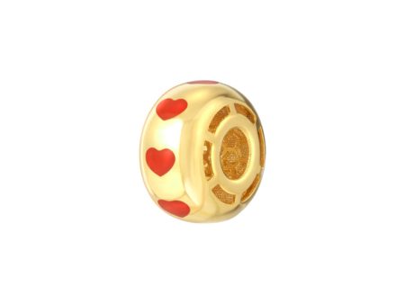 TOMEI Lusso Italia Little Red Heart Pendant, Yellow Gold 916 Online Hot Sale