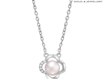 TOMEI Blissful Collection Pearl Necklace, White Gold 585 Cheap