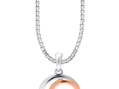 TOMEI Mesmerizing Circle Pendant Set, White+Rose Gold 585 on Sale