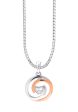 TOMEI Mesmerizing Circle Pendant Set, White+Rose Gold 585 on Sale