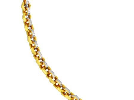 TOMEI Dual-Tone Hexagon Linked Bracelet, Yellow Gold 916 Online Hot Sale