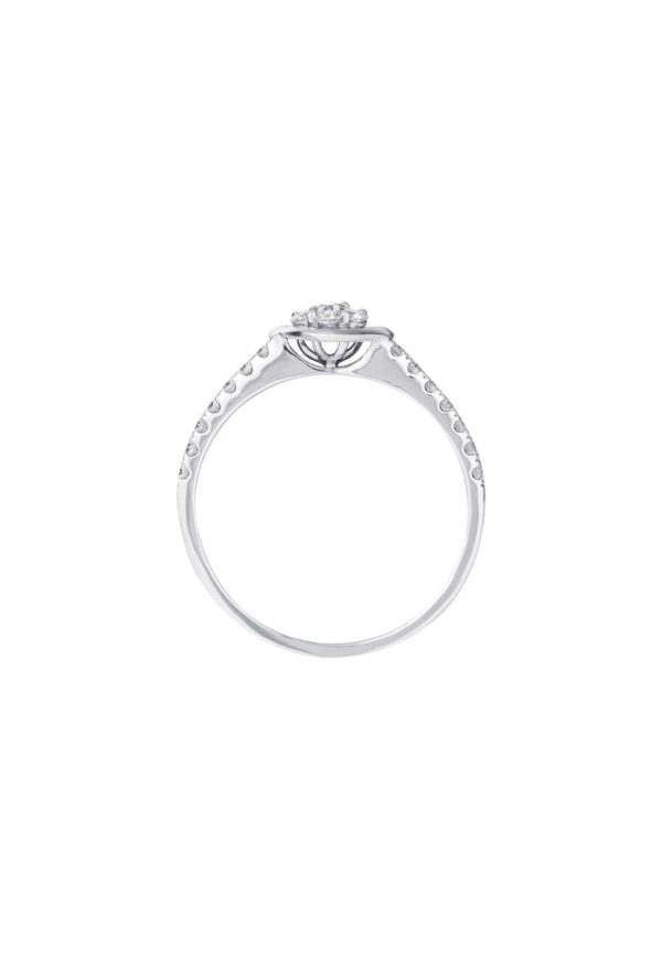 TOMEI Minimalist Heart Diamond Ring, White Gold 375 Online Hot Sale