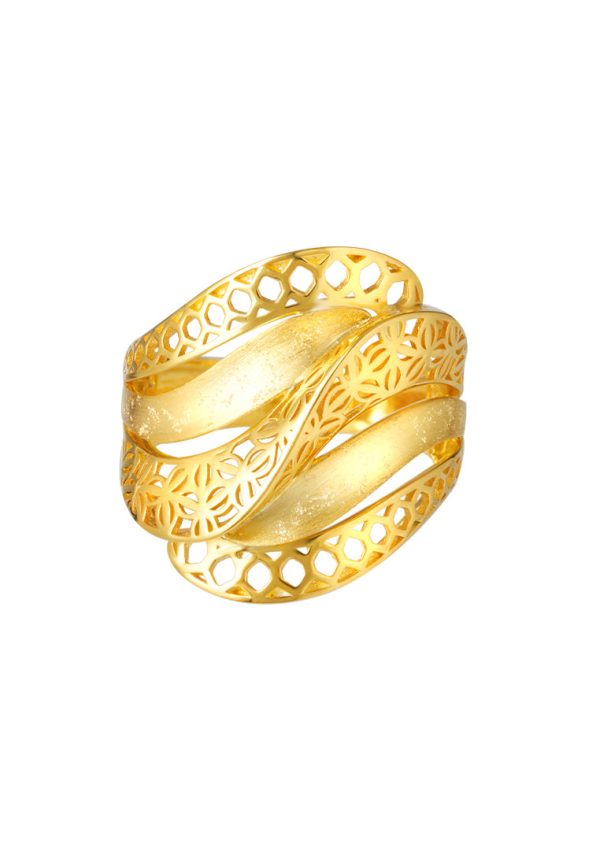 TOMEI Sri Puteri Collection Quintet Layer Ring, Yellow Gold 916 For Discount