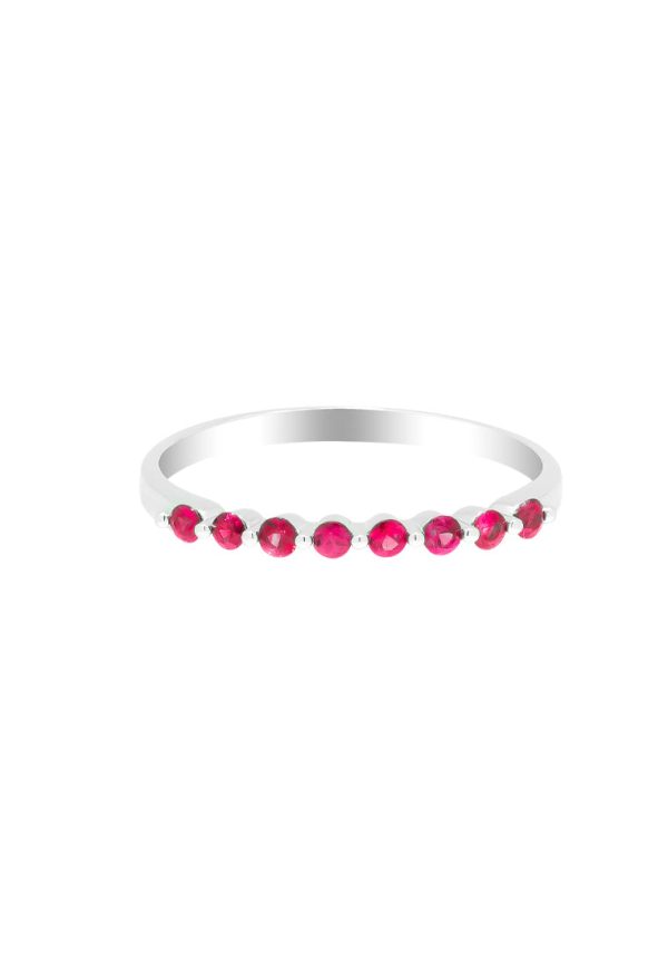 TOMEI Ruby Eternity Ring, White Gold 750 For Sale