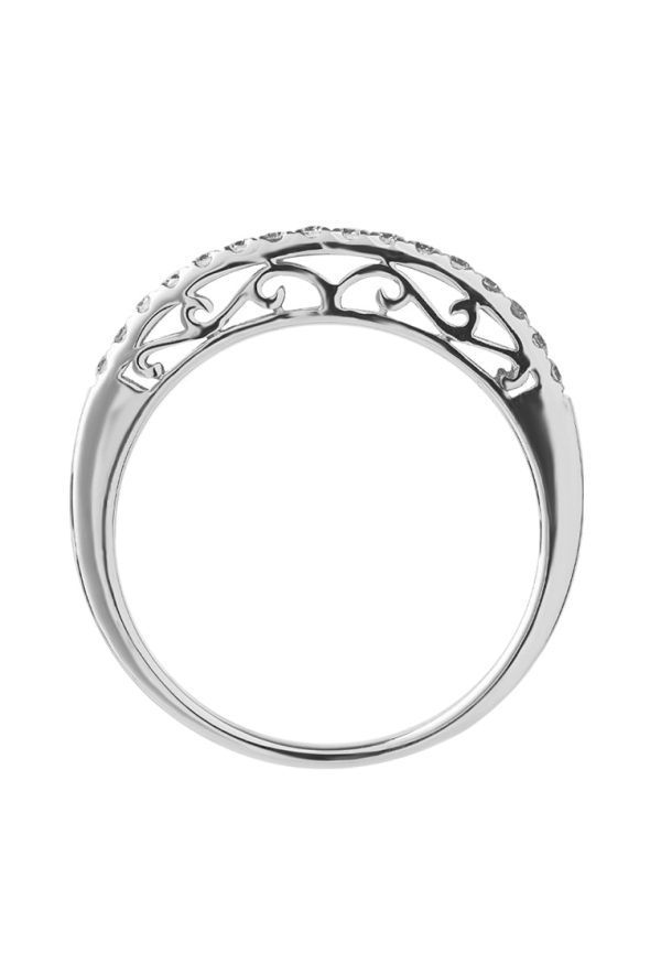 TOMEI Ornately Sophisticated with Luminous Sparks Ring, White Gold 375 (R4097) For Cheap