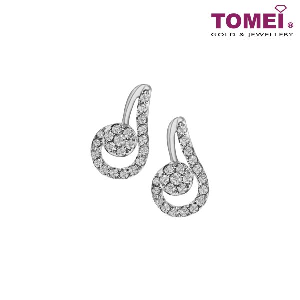 TOMEI Scintillante Diamond Earrings, White Gold 375 (E1453) Fashion