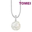 TOMEI White Rugosa Rose Pendant, White Gold 750 Hot on Sale