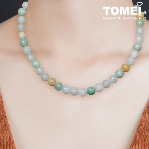 TOMEI Palace Grace Mixed Green Jade Necklace | Jade Grade A (JN-XX) Online now