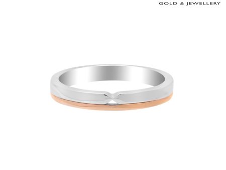 TOMEI EB Evermore Ring For Him, White+Rose Gold 750 Hot on Sale