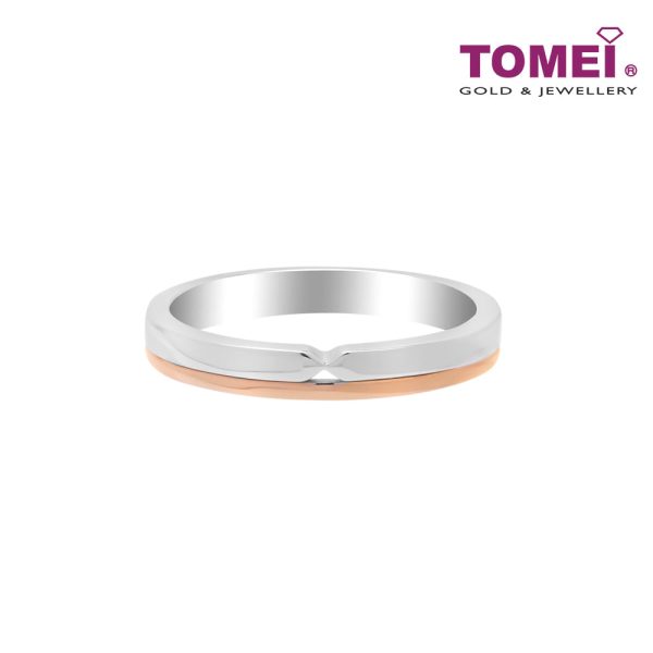 TOMEI EB Evermore Ring For Him, White+Rose Gold 750 Hot on Sale