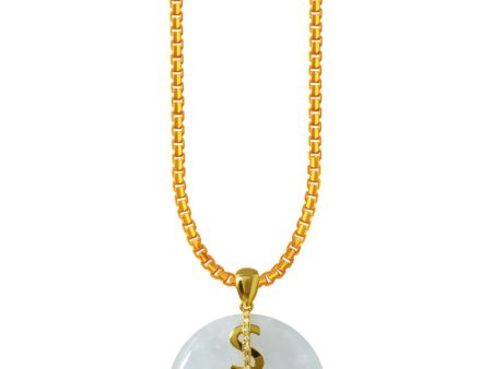 TOMEI Money Symbol Jade Pendant, White Gold 750 Cheap