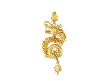 TOMEI The Ascending Dragon Pendant, Yellow Gold 916 For Cheap