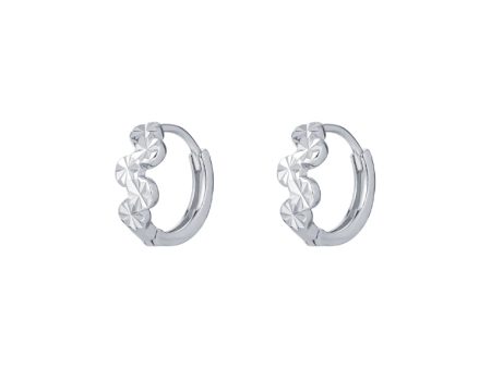 TOMEI Wavy Loop Earrings, White Gold 585 Cheap