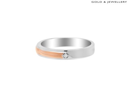 TOMEI EB Evermore Ring For Him, White+Rose Gold 750 Supply