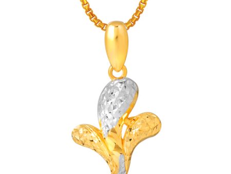 TOMEI Dual-Tone Mini Blossom Pendant, Yellow Gold 916 For Sale