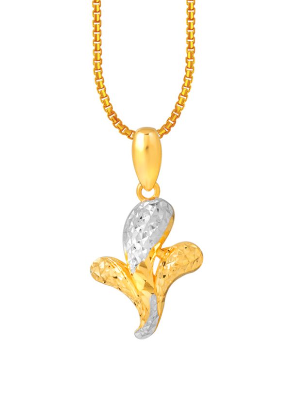 TOMEI Dual-Tone Mini Blossom Pendant, Yellow Gold 916 For Sale