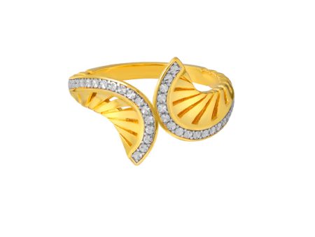 TOMEI Diamond Cut Collection Hollow Art Ring, Yellow Gold 916 For Cheap