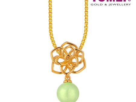 TOMEI Blossoming Jadeite Pendant, Yellow Gold 916 Fashion