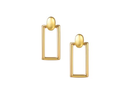 TOMEI Lusso Italia Rectangular Hoop Earrings, Yellow Gold 916 Sale